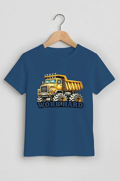 peki baby&kids Bine, tricou cu imprimeu YAZ pentru băieți, Work Hard Truck 18997