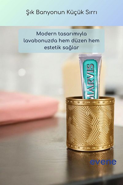 Evene Θήκη οδοντόβουρτσας Βάση οδοντόβουρτσας Βάση οδοντόβουρτσας Χρυσό χρώμα Μοντέλο 82
