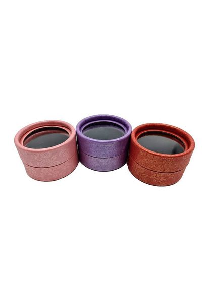 OEM Set 30 cylindrical boxes with detachable transparent lid, black velvet interior