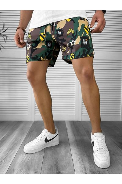 dehaine Men's Beach Pants, Printed, Brown, 12579
