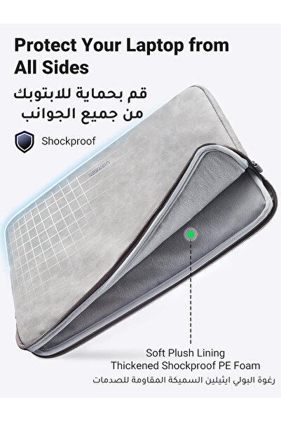 Ugreen Laptop Sleeve 13-13.9'' Shockproof Waterproof Leather Case