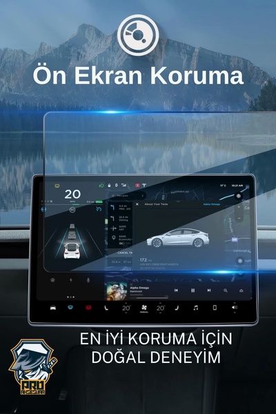 Lopard For Tesla Model Y Juniper 2025 Anti-Fingerprint Nano Screen Protector for Front and Passenger Screen 2in1 Front 1