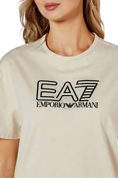 EA7 Γυναικείο T-Shirt Crew Neck - Κρέμα