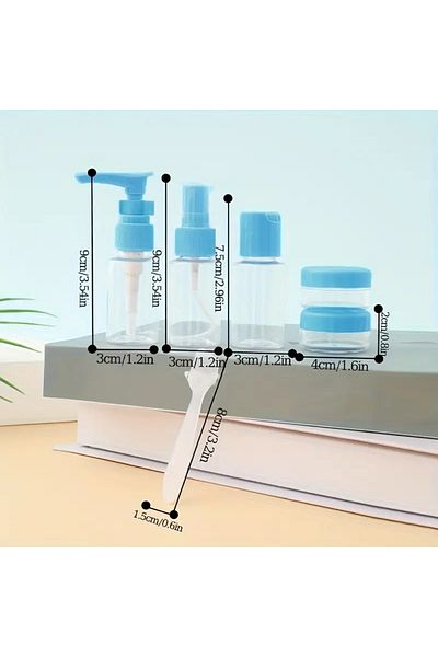 Tikatti 6 Pieces Travel Type Easy Portable Bottle Set with Waterproof Bag