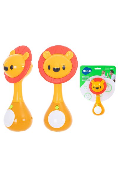 Hola Lion teething toy with sounds and lights to soothe baby