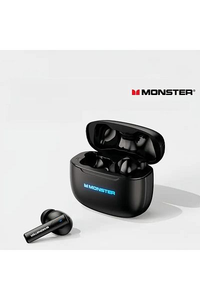 MONSTER XKT26 Wireless Earphones - Dual Noise Cancelling, 24-Hour Playback Mode, Touch Control,Black