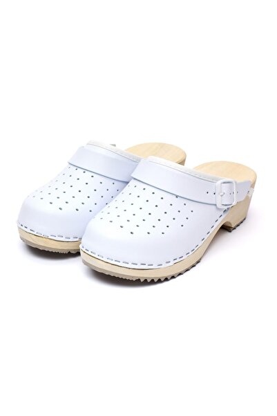 Tellus Women's Leather Medical Clogs 03ab, White