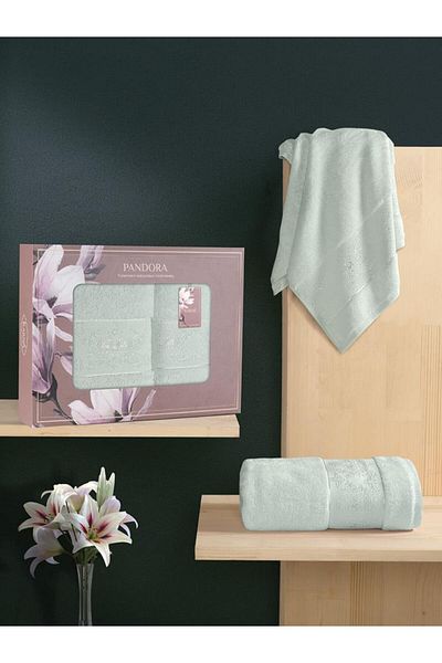 Karna Home Bamboo Textured 2-Piece Towel Set 50X90