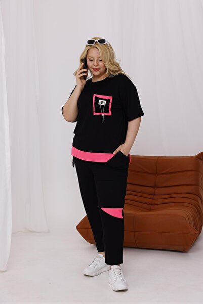 Siyezen Large Size Neon Detailed Trousers Design Suit