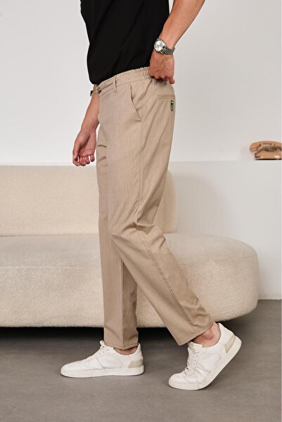 JACK CAPRİO Erkek Yeni Sezon Jogger Pantolon Kapaklı Model Düğme Detaylı Regular kalıp Kumaş Pantolon