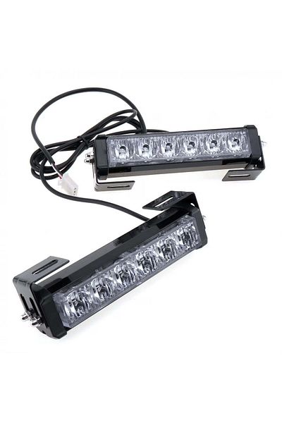 divendi-ro Set of 2 yellow LED warning lights, 9-function strobe, 36W, for grid or ceiling