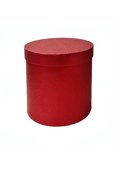 OEM Cutie cadou rotunda, diametrul 14 cm, rosu satinat