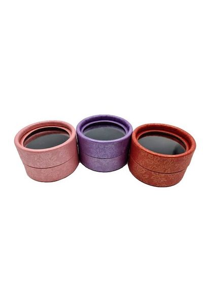 OEM Set 30 cylindrical boxes with detachable transparent lid, black velvet interior