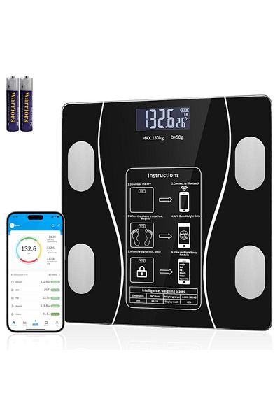 NEXTLY Intelligent Electronic Scale With Application, Smart, Body, Black