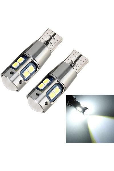 divendi-ro Set of 2 car LED bulbs for position, T10 w5w, with 10 LEDs, Canbus, 6000K, white