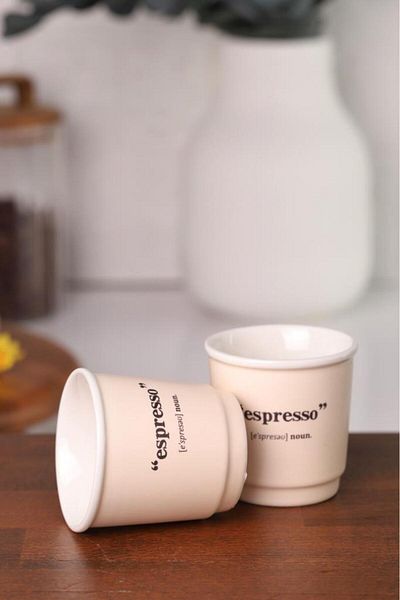 Atbyhome Acar Blush Espresso Cup Cream 90ml Pack of 2