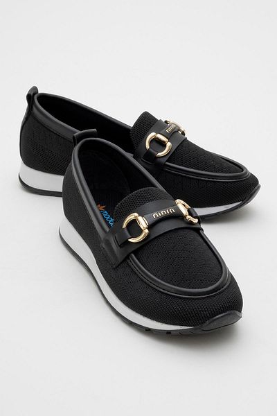 CCWAY AYAKKABI Women's Buckle Casual Shoes Black