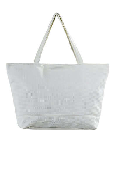 REMSA Soft Leather Textured Beach Bag 5555 White