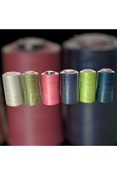 BİGÜMEX Colored Sewing Thread with Fishing Rod 6 Pcs (No7)