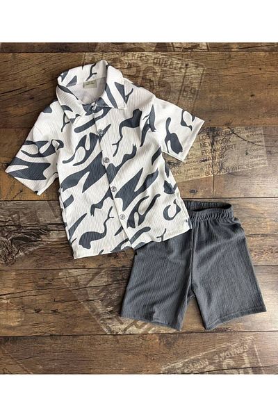 WİKİBOOM Boy's Shirt and Shorts Set