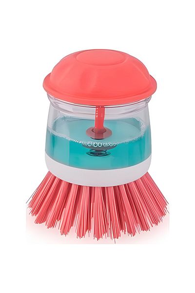 Flora Plastic Soap Dispensing Dish Brush