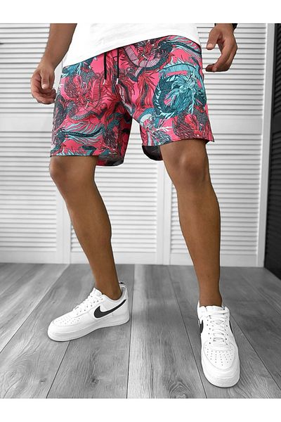 dehaine Men's Beach Pants, Printed, Pink, 12722