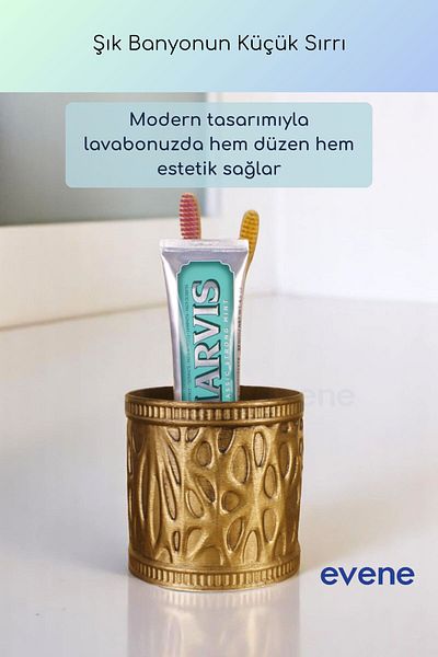 Evene Θήκη οδοντόβουρτσας Βάση οδοντόβουρτσας Βάση οδοντόβουρτσας Χρυσό αντίκα μοντέλο 76
