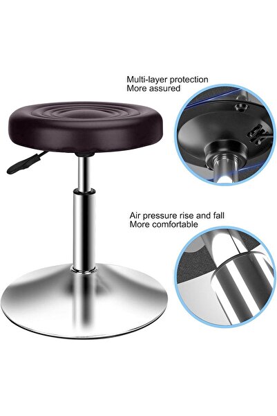 Quasar & Co. Kitchen/bar stool, swivel, height-adjustable, eco-leather, 32x42-55 cm, brown