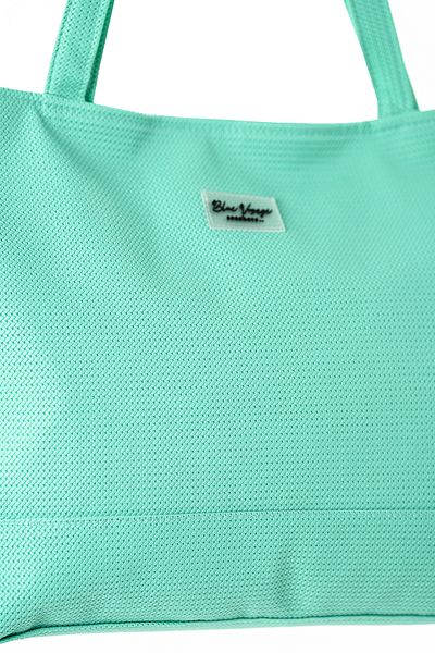 REMSA Soft Leather Textured Beach Bag 5555 Mint