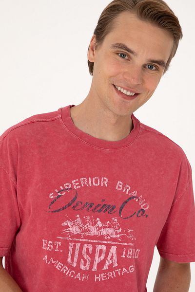 U.S. Polo Assn. Men's Comfort Fit Cherry Crew Neck T-Shirt 50300239-Vr223