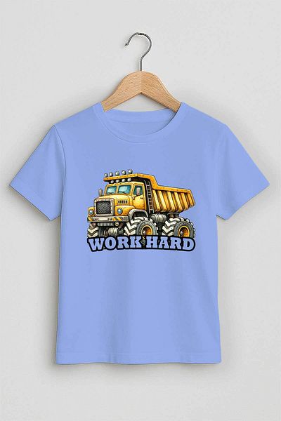 peki baby&kids Bine, tricou cu imprimeu YAZ pentru băieți, Work Hard Truck 18997