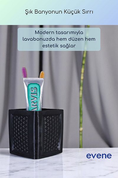 Evene Θήκη οδοντόβουρτσας Βάση οδοντόβουρτσας Βάση οδοντόβουρτσας Μαύρο χρώμα Μοντέλο 86