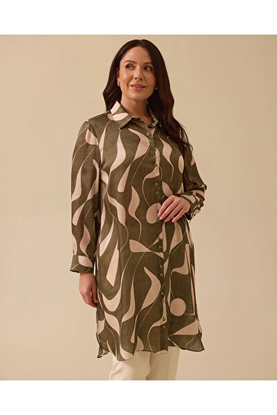 Gala-Xi Μακρυμάνικο τουνίκ με σχέδιο μεγάλου μεγέθους