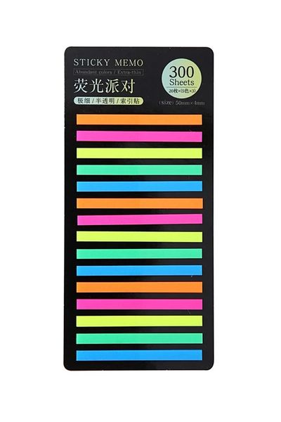 eseoffice Sticky Notes Transparent Color Sticky Note Paper Label Short Strip 300 Pcs in 1 Package