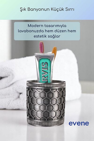 Evene Θήκη οδοντόβουρτσας Βάση οδοντόβουρτσας Βάση οδοντόβουρτσας Ασημί Αντίκα Χρώμα Μοντέλο 81