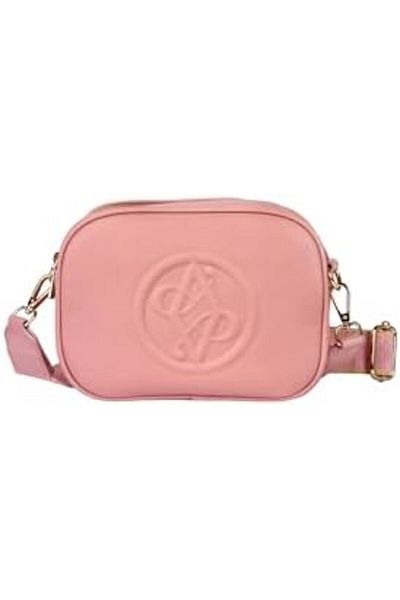 AMICA Rue Ladies Leather Women's Shoulder Crossbody Bag with Woven Strap - Dusty Pink