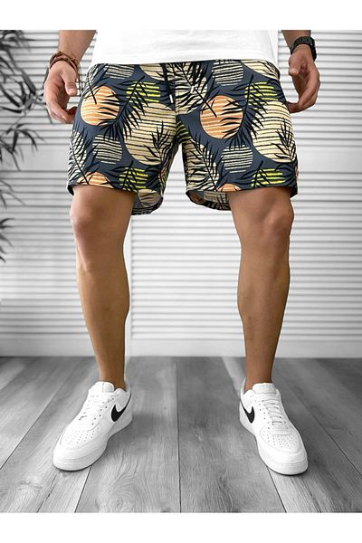 dehaine Men's Beach Pants, Printed, Brown, 12574