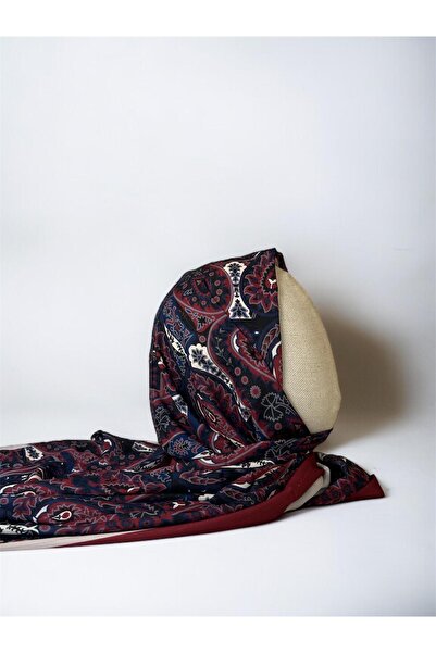 Larissa Scarf Etnik Desenli İpeksi Simli Şeritli Medine Kumaş Şal