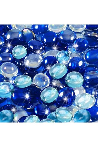 OEM Set 500 Pietre Decorative Din Sticlă, Albastre, Pentru Vaze, Acvarii, Mozaic Transparent