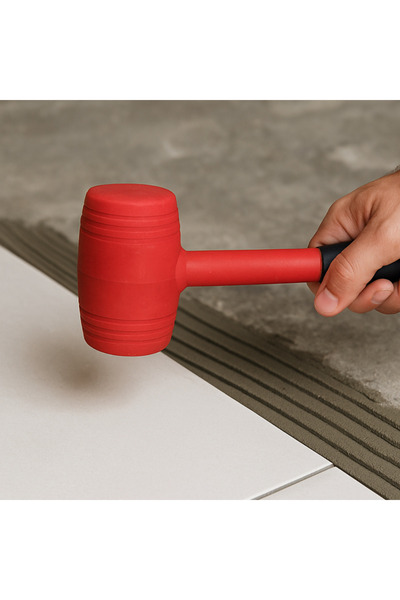 BEYLİNİ 50lik Kauçuk Tokmak Fayansçı Tokmağı Çadır Zemin Sabitleme Çelik Seramik Döşeme Tadilat Kırmızı Renk