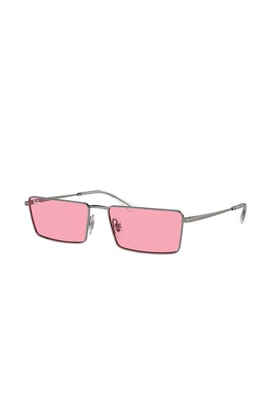 Ray-Ban Ray-Ban Emy RB3741 004/84 – Unisex Glasses, Gunmetal, Pink Bio-Polyamide Lenses, Size 56