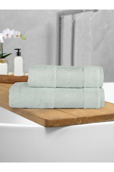 Karna Home Bamboo Textured 2-Piece Towel Set 50X90