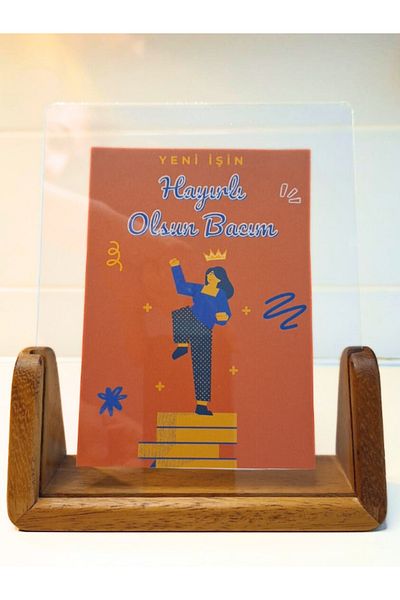 NO ON ATÖLYE Solid Handmade Plexiglass Frame (İreko) - New Work Be Good to My Hand Greeting Card