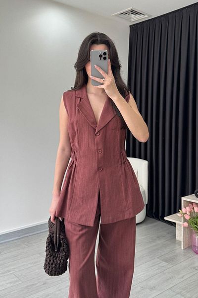 ECEMİ Enora Tile Vest Pants Set
