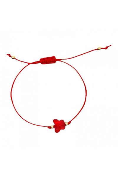 OEM Adjustable Martisor Bracelet with Faceted Red Butterfly