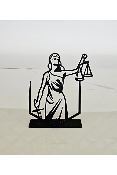 VELUX HOME Adalet Temalı Lazer Kesim Metal Themis Heykeli - Hukuk Bürosu & Ev...