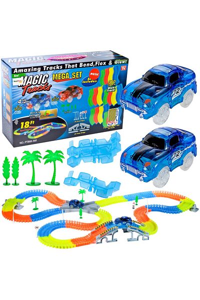 ideal STORE Set pista magica cu 2 masinute idealSTORE, Rainbow Amazing Tracks, Include 360 de piese, Circuit com