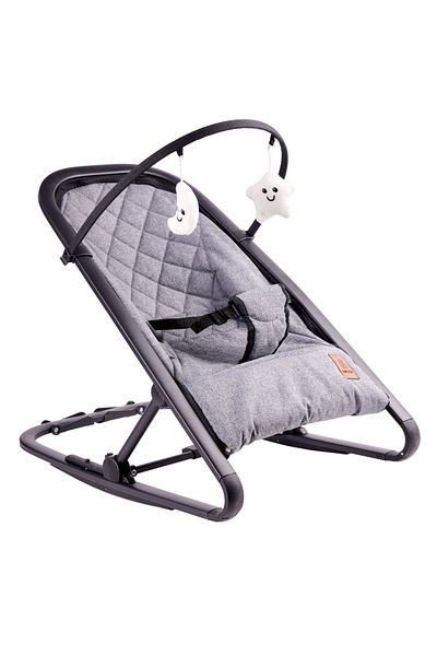 OEM Modern baby rocking chair, with 4 tilt settings, metal frame, gray, toys included