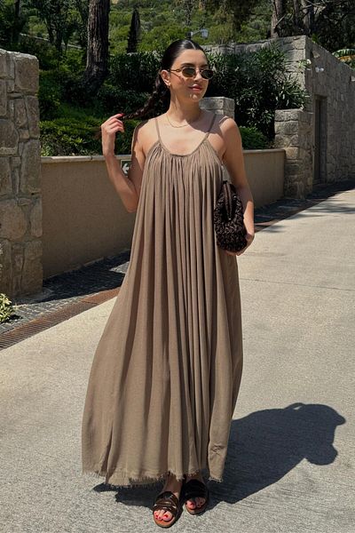 ECEMİ Solea Mink Strap Tulle Dress