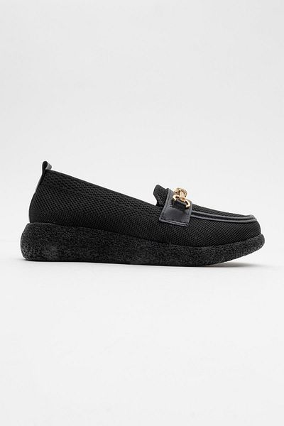 CCWAY AYAKKABI Women's Buckle Casual Shoes Black